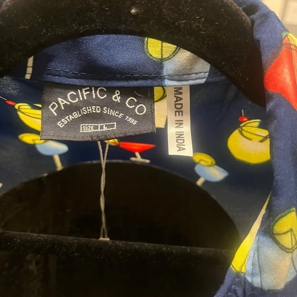 Pacific and Co mens take me on holidays cocktail evening shirt size large new! - Picture 7 of 16